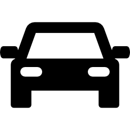Icon of stylized automobile from the front view.